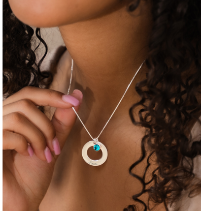 Sieraden Necklace ‘Circle of Life’ with 1 birthstone