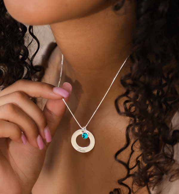 KAYA sieraden Ketting 'Circle of Life' met 1 Geboortesteen