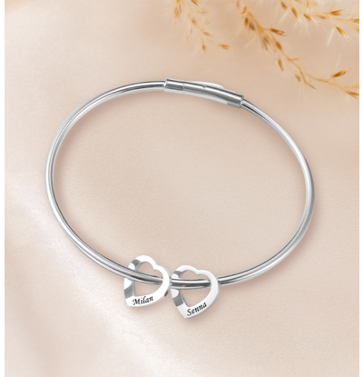 KAYA sieraden Charm bracelet with 2 hearts