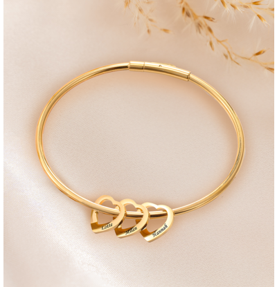 KAYA sieraden Charm Bracelet with 3 Hearts