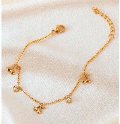 KAYA sieraden Children's Bracelet Cherries with Crystals