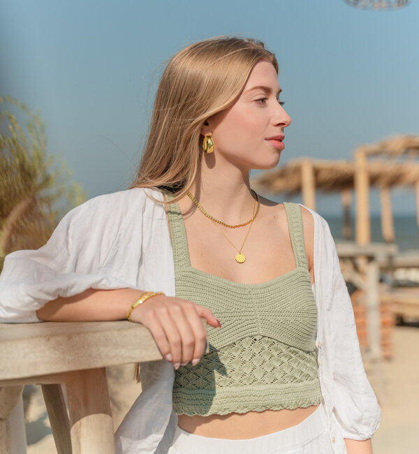KAYA sieraden Necklace with Leaves | Stainless Steel