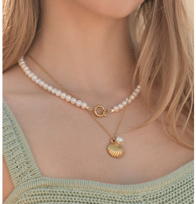 KAYA sieraden Kettingen set I Parels en Sea Shell