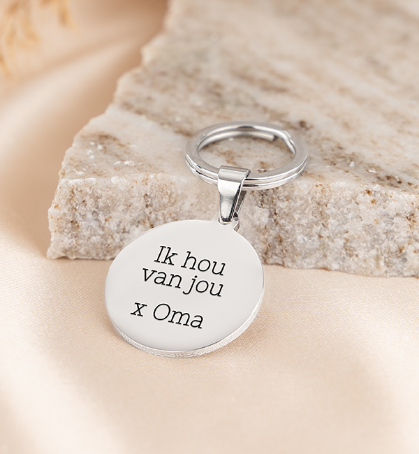 KAYA sieraden Engraved name keychain – Disc
