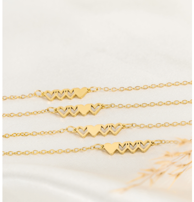 KAYA sieraden Vriendschapsarmbandjes vier hartjes