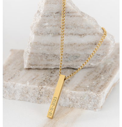 KAYA sieraden Men's Necklace with Name Bar XL