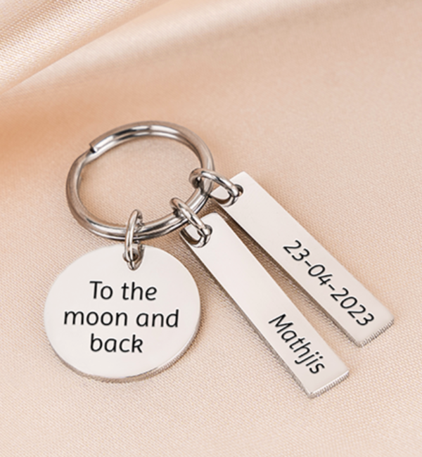 KAYA sieraden Keychain Disc with Name Charms | Compose yourself