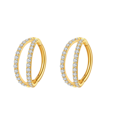 KAYA sieraden Large Earrings with Crystals - Copy