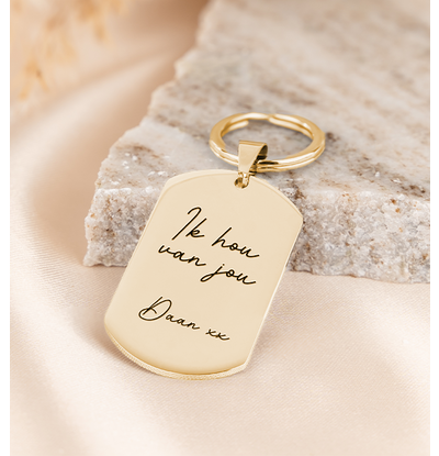 KAYA sieraden Gepersonaliseerde Sleutelhanger | Eigen handschrift