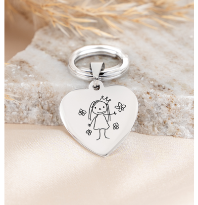 KAYA sieraden Stainless Steel keychain Drawing | Heart