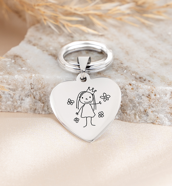 KAYA sieraden Stainless Steel keychain Drawing | Heart