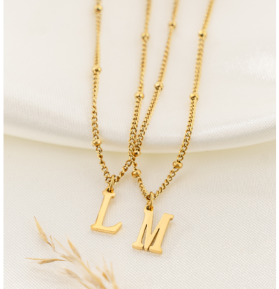 KAYA sieraden Friendship necklaces with letter | Set of two