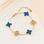 KAYA sieraden Bracelet Clover Blue with Crystals | Stainless Steel