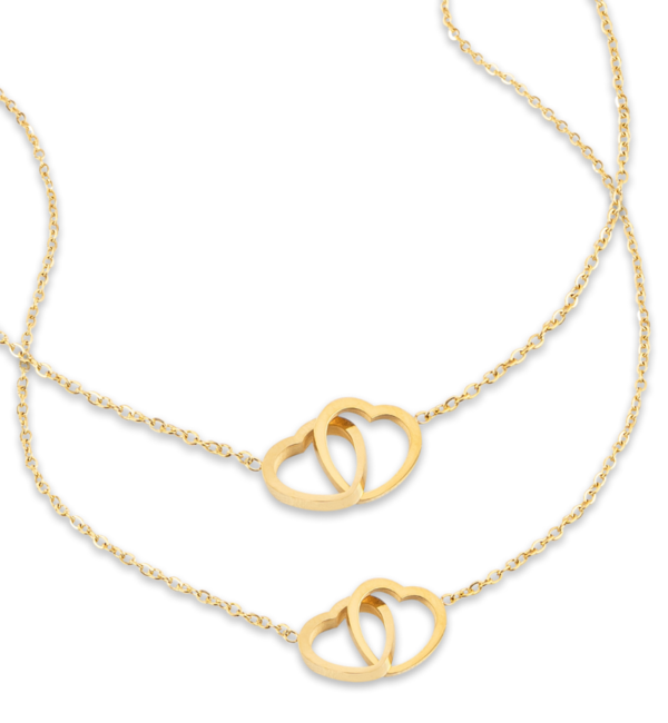 KAYA sieraden Sisters necklace set Connected Heart | Set of 2
