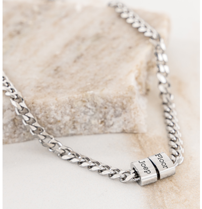 Sieraden Men's Link Chain with 2 Name Charms