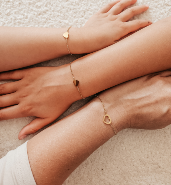 KAYA sieraden Moeder & Dochter Armbanden Set met Hartje | Stainless Steel