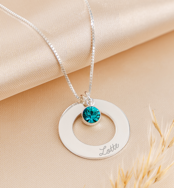 KAYA sieraden Ketting 'Circle of Life' met 1 Geboortesteen