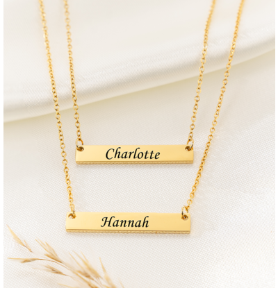 KAYA sieraden Necklace With Name Arabic 'Classic Bar' | Stainless Steel  - Copy