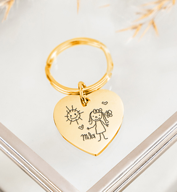 KAYA sieraden Stainless Steel keychain Drawing | Heart