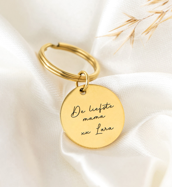 KAYA sieraden Naam Sleutelhanger Disc | Eigen handschrift