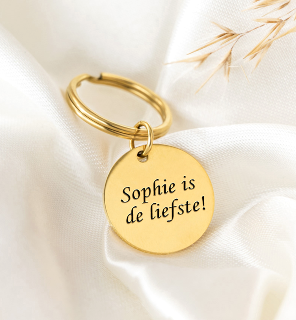 KAYA sieraden Engraved name keychain – Disc