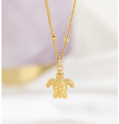 KAYA sieraden Bolletjes Ketting met Schildpad