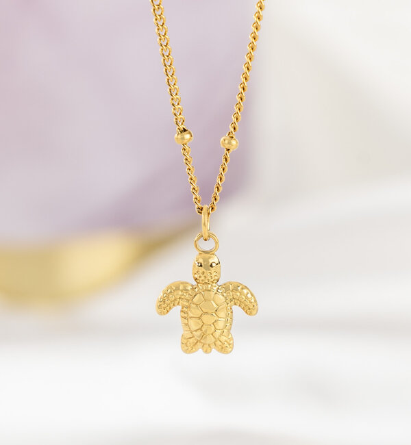 KAYA sieraden Bead Necklace with Turtle | Stainless Steel