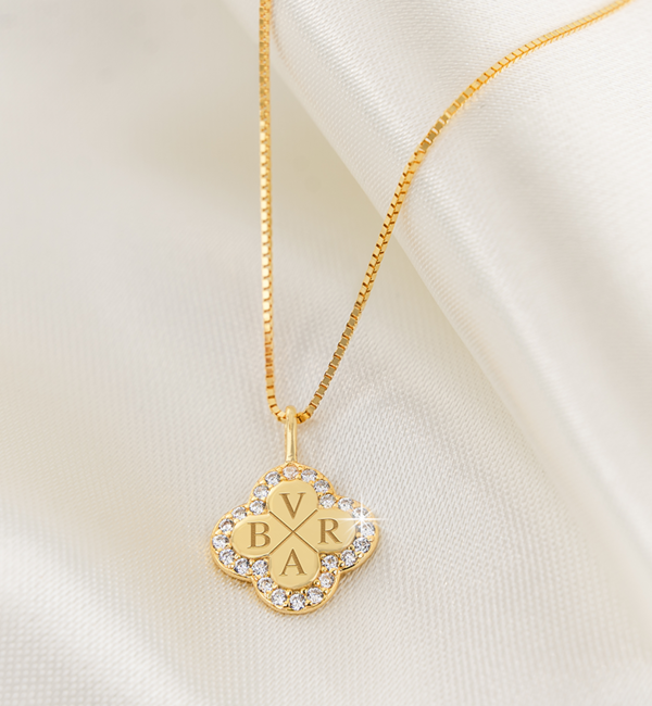 KAYA sieraden Kerst Armband & Ketting 'Pavé' met Initialen