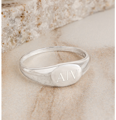 KAYA sieraden Zegelring met Initialen | Zilver