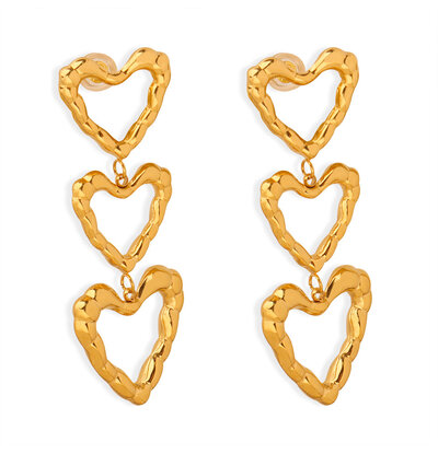 KAYA sieraden Statement Oorhangers met Open Hartjes