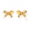 KAYA sieraden Minimalist bow stud earrings with crystals | Stainless Steel Gold