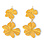 KAYA sieraden Statement drop earrings with 2 flowers | Stainless Steel Gold