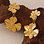 KAYA sieraden Statement drop earrings with 2 flowers | Stainless Steel Gold