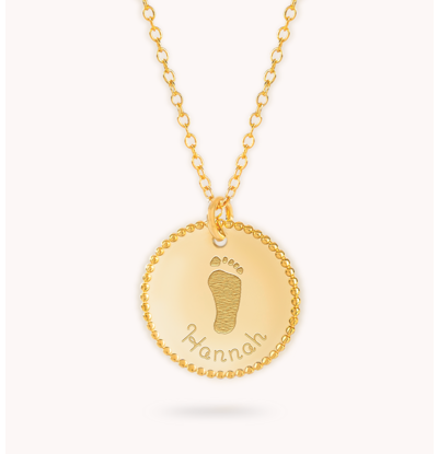 Gegraveerde sieraden Necklace with Footprint and Name  - Copy - Copy
