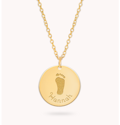 Gegraveerde sieraden Necklace with Footprint and Name