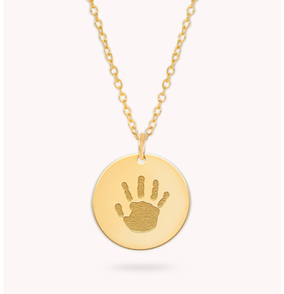 Gegraveerde sieraden Ketting met Handafdruk