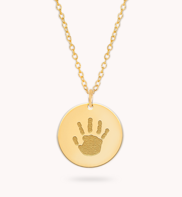 Gegraveerde sieraden Necklace with handprint