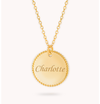 KAYA sieraden Necklace with Name 'Beaded Disc'