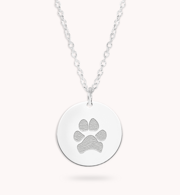 Gegraveerde sieraden Necklace with Paw Print