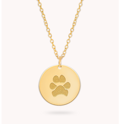 Gegraveerde sieraden Paw print necklace