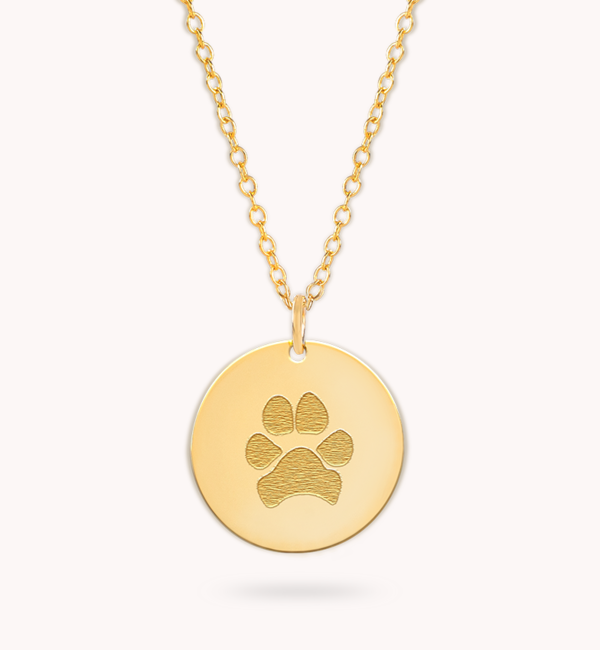 Gegraveerde sieraden Necklace with Paw Print