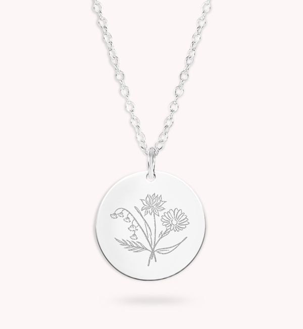 KAYA sieraden Necklace with Birthflower Bouquet