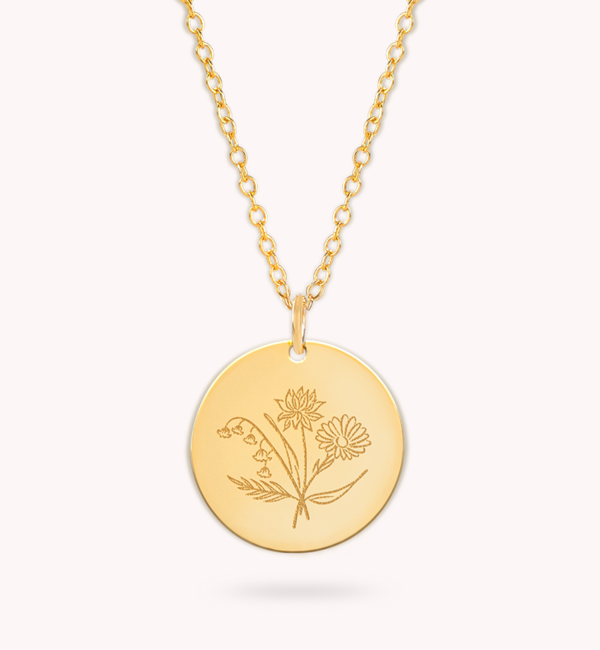 KAYA sieraden Necklace with Birthflower Bouquet