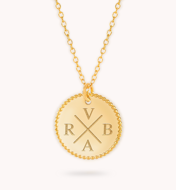 KAYA sieraden Necklace with Letter 'Beaded Disc'