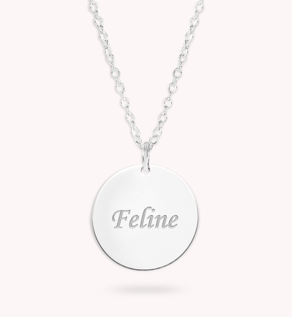 KAYA sieraden Silver necklace with engraving charm 'Tiffany style'