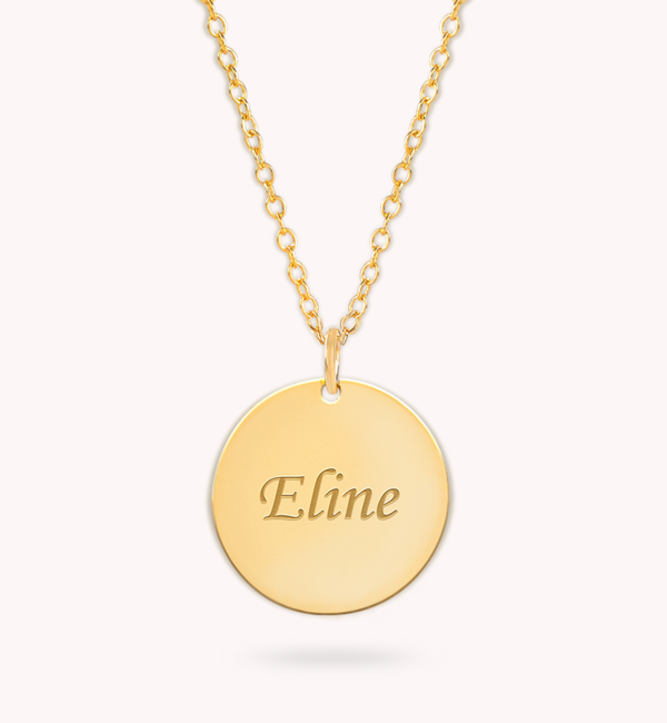 KAYA sieraden Silver necklace with engraving charm 'Tiffany style'