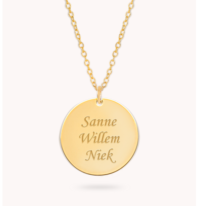 KAYA sieraden Ketting met 3 namen | 20 mm disc