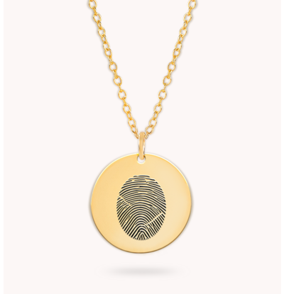 Gegraveerde sieraden Vingerafdruk Ketting 'Ovaal'
