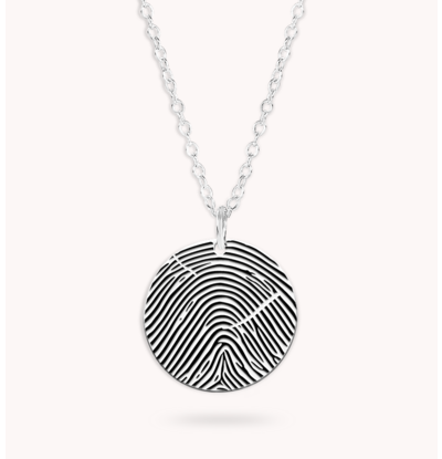 Gegraveerde sieraden Vingerafdruk Ketting Coin