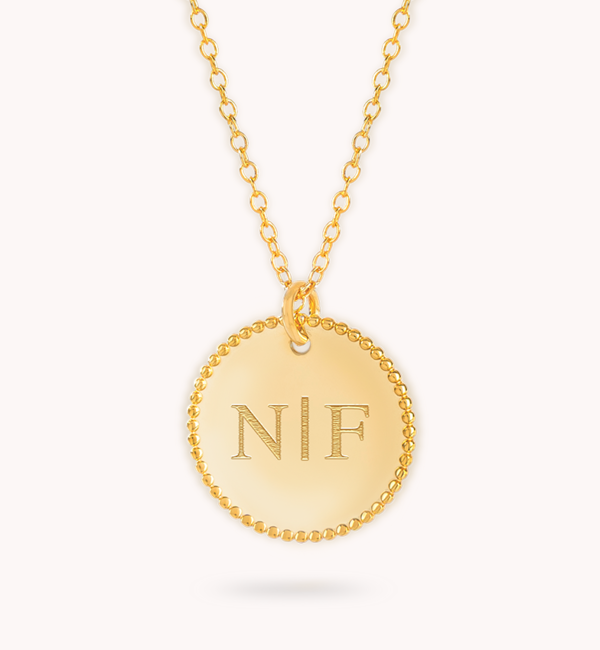 KAYA sieraden Necklace with Letter 'Beaded Disc'
